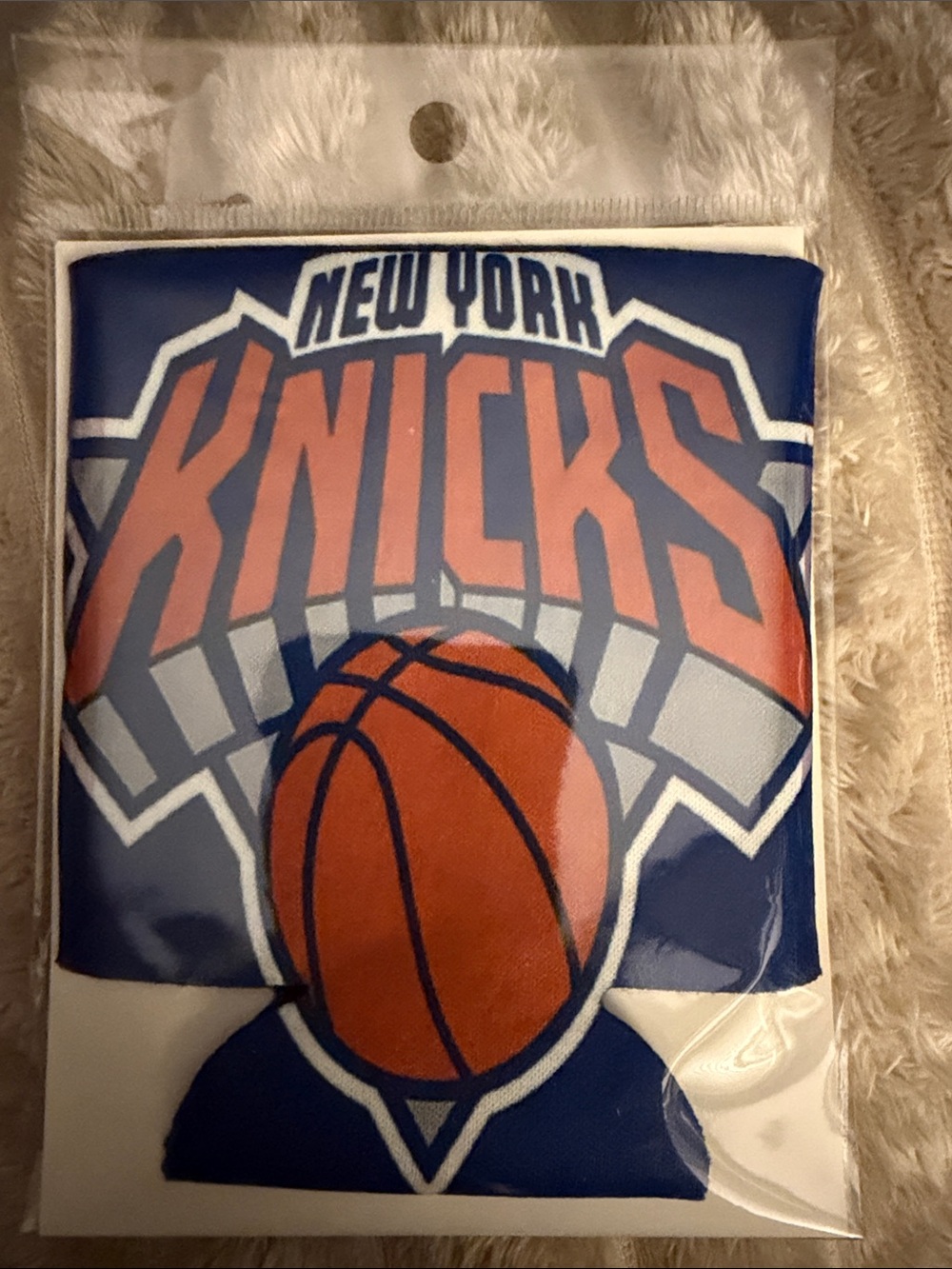 New York Knicks Basketball Logo - Blue & Orange cup koozie, NEW
